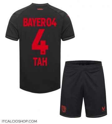 Bayer Leverkusen Jonathan Tah #4 Prima Maglia Bambino 2023-24 Manica Corta (+ Pantaloni corti)